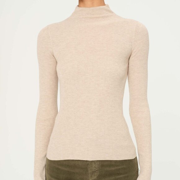 DL1961 Tops - DL1961 Long Sleeve Natural Biscuit Turtleneck Sweater Tee NWT L Sustainable